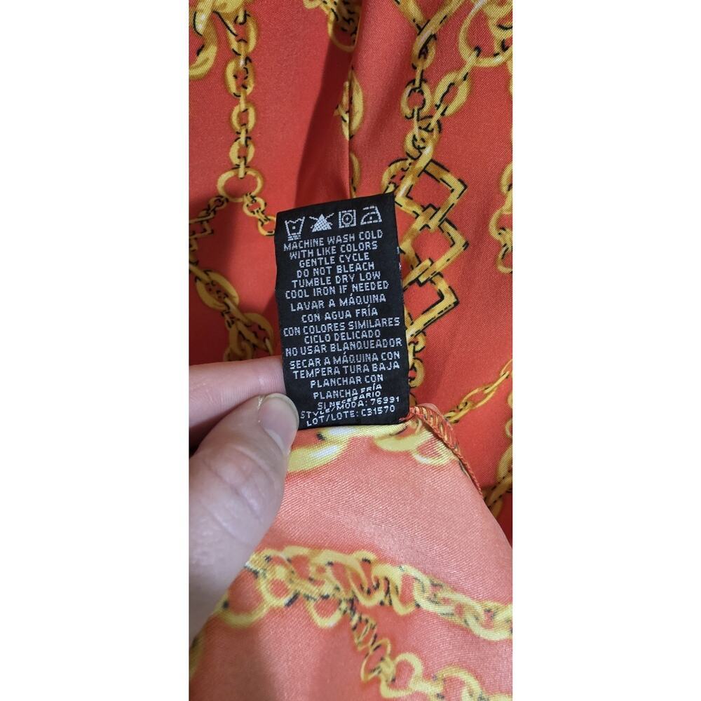 RN Studio Ronni Nicole Sleeveless Fitted Orange Chain Design Women's Dress Sz 10 - Picture 8 of 11